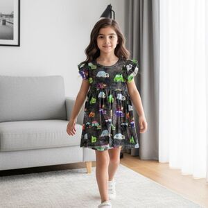 EUC Toddler Girls Colorful Halloween Print Twirl Dress - Size 3T